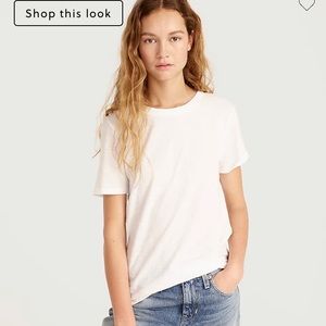 J. Crew Vintage Cotton White Crewneck T Shirt